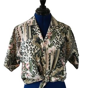 C Mon VINTAGE cheetah print blouse